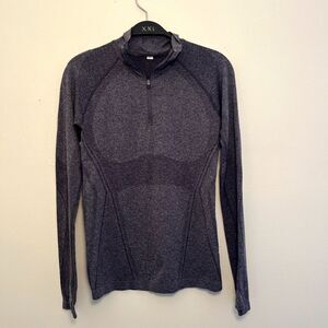 ATHLETA Ultralight Mock Neck Quarter Zip Performance Sweater, Gray- Small